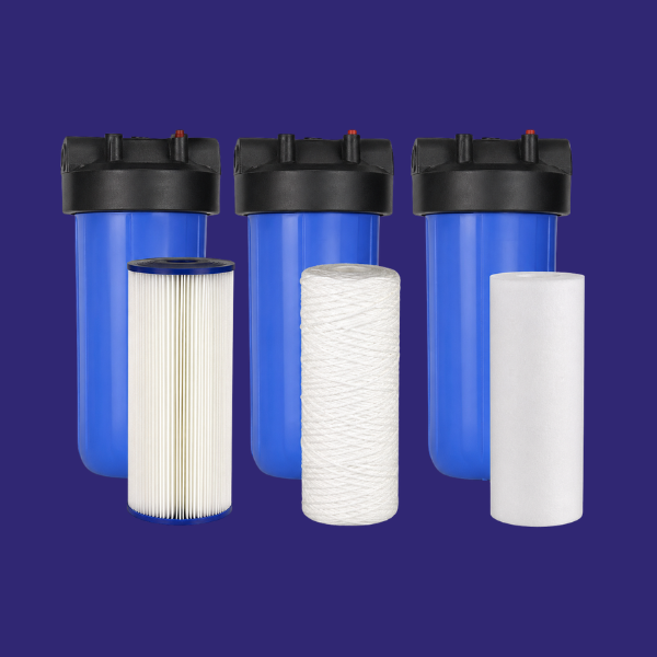 Private water supply 3 stage filtration system (Housings and Inserts)